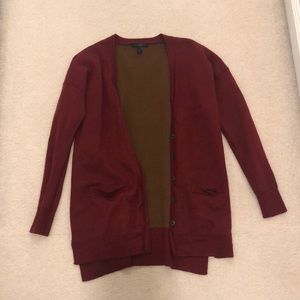 JCrew Red Cardigan with Buttons